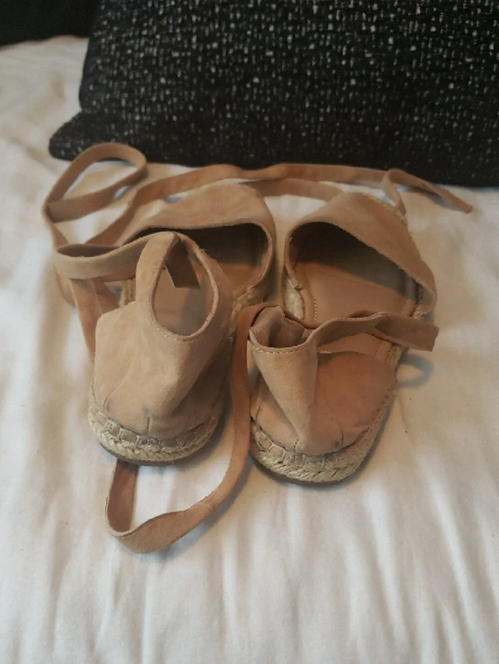 Steve Madden Tan Suede Espadrille Wrap Flats